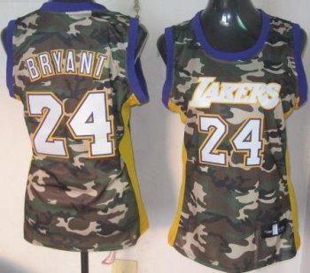 Cheap Women Los Angeles Lakers 24 Kobe Bryant Camo Revolution 30 Swingman NBA Jerseys