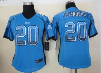 Cheap Women Nike Detroit Lions 20 Sanders Blue Drift Fashion Elite NFL Jerseys