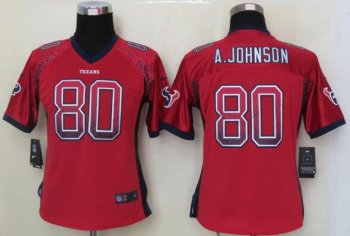 Cheap Women Nike Houston Texans 80 Andre Johnson Red Drift Fashion Elite NFL Jerseys 2013 New