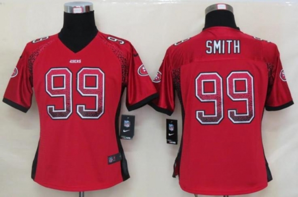 Cheap Women Nike San Francisco 49ers 99 Aldon Smith Red Drift Fashion Elite NFL Jerseys 2013 New