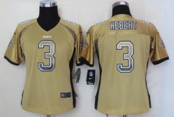 Cheap Women Nike New Orleans Saints 3 Bobby Hebert Gold Drift Fashion Elite NFL Jerseys 2013 New