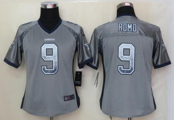 Cheap Women Nike Dallas Cowboys 9 Tony Romo Grey Drift Fashion Elite NFL Jerseys 2013 New