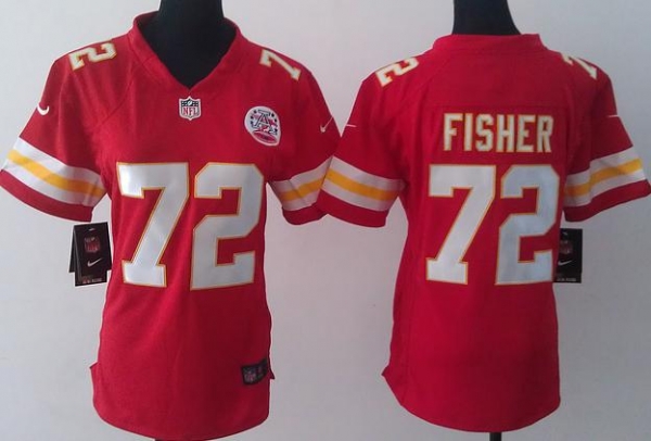 Cheap Women Nike Kansas City Chiefs 72 Eric Fisher Red NFL Jerseys