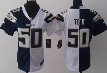 Cheap Women Nike San Diego Chargers 50 Manti TE'O Dark Blue White Split NFL Jerseys