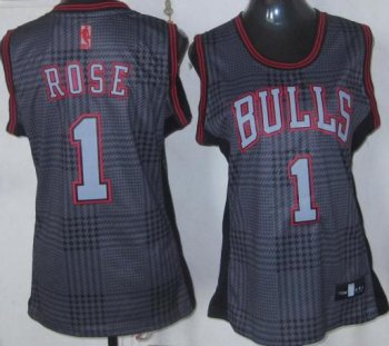 Cheap Women Chicago Bulls 1 Derrick Rose Black Rhythm Fashion Revolution 30 Swingman NBA Jerseys