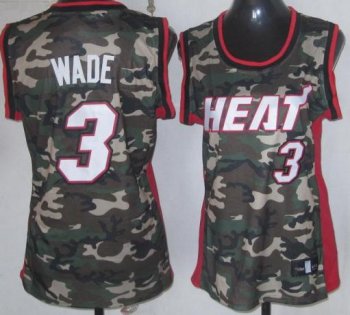 Cheap Women Miami Heat 3 Dwyane Wade Camo Revolution 30 Swingman NBA Jerseys