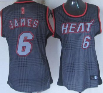 Cheap Women Miami Heat 6 LeBron James Black Rhythm Fashion Revolution 30 Swingman NBA Jerseys