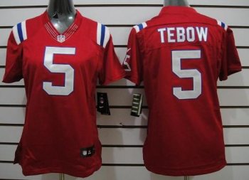 Cheap Women Nike New England Patriots 5 Tim Tebow Red LIMITED NFL Jerseys