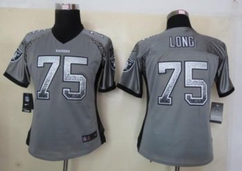 Cheap Women Nike Oakland Raiders 75 Howie Long Grey Drift Fashion Elite NFL Jerseys