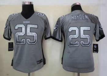 Cheap Women Nike Oakland Raiders 25 D.J. Hayden Grey Drift Fashion Elite NFL Jerseys