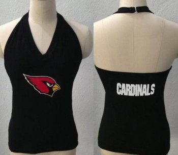 Cheap Women's All Sports Couture Arizona Cardinals Ladies Fashion Long Sleeve V-Neck Halter Top - Black