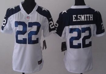 Cheap Women Nike Dallas Cowboys 22 E.SMITH White Thanksgivings NFL Jerseys