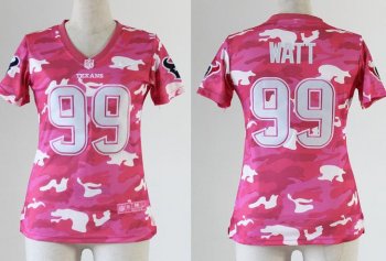 Cheap Women Nike Houston Texans 99 J.J. Watt 2013 New Pink Camo Fashion NFL Jerseys