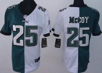 Cheap Women Nike Philadelphia Eagles 25 LeSean McCoy White Green Split NFL Jerseys