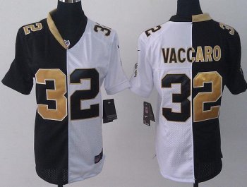 Cheap Women Nike New Orleans Saints 32 Kenny Vaccaro Black White Split NFL Jerseys