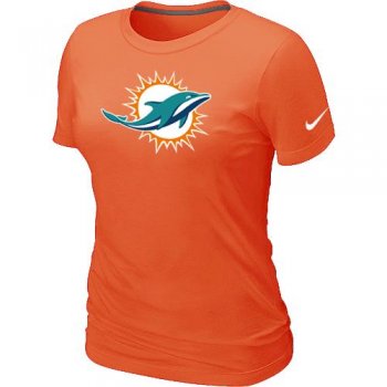 Cheap Women Miami Dolphins Sideline Legend logo Orange NFL T-Shirt