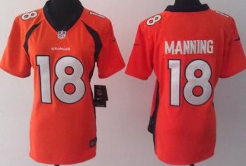 Cheap Women Nike Denver Broncos 18 Peyton Manning Orange NFL Jerseys New Style