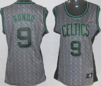 Cheap Women Boston Celtics 9 Rajon Rondo Grey Static Fashion Swingman NBA Jersey