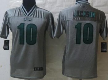 Kids Nike Philadelphia Eagles 10 DeSean Jackson Grey Vapor Elite NFL Jerseys Cheap