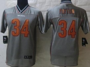 Kids Nike Chicago Bears 34 Walter Payton Grey Vapor Elite NFL Jerseys Cheap