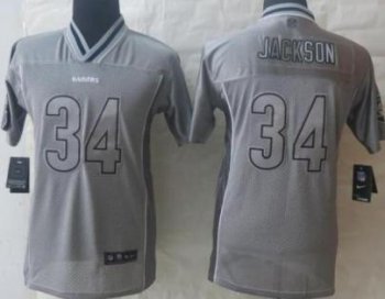 Kids Nike Oakland Raiders 34 Bo Jackson Grey Vapor Elite NFL Jerseys Cheap