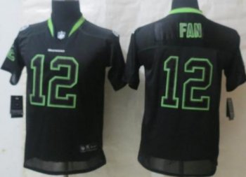 Kids Nike Seattle Seahawks 12 Fan Lights Out Black Elite NFL Jersey Cheap