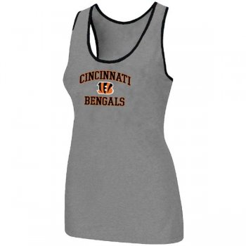 Cheap Women Nike NFL Cincinnati Bengals Heart & Soul Tri-Blend Racerback stretch Tank Top L.grey