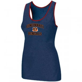 Cheap Women Nike NFL Cincinnati Bengals Heart & Soul Tri-Blend Racerback stretch Tank Top Blue