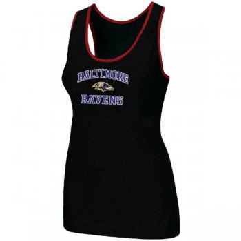 Cheap Women Nike NFL Baltimore Ravens Heart & Soul Tri-Blend Racerback stretch Tank Top Black