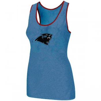 Cheap Women Nike NFL Carolina Panthers Ladies Big Logo Tri-Blend Racerback stretch Tank Top L.Blue