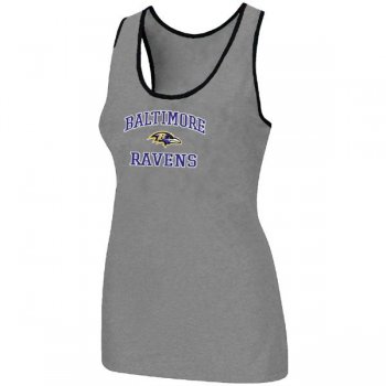 Cheap Women Nike NFL Baltimore Ravens Heart & Soul Tri-Blend Racerback stretch Tank Top L.grey