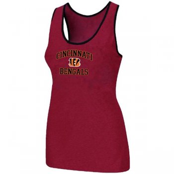 Cheap Women Nike NFL Cincinnati Bengals Heart & Soul Tri-Blend Racerback stretch Tank Top Red