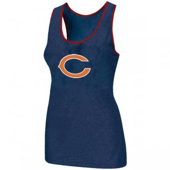 Cheap Women Nike NFL Chicago Bears Ladies Big Logo Tri-Blend Racerback stretch Tank Top Blue