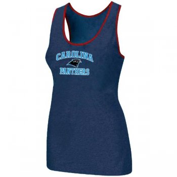 Cheap Women Nike NFL Carolina Panthers Heart & Soul Tri-Blend Racerback stretch Tank Top Blue