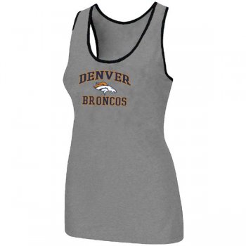 Cheap Women Nike NFL Denver Broncos Heart & Soul Tri-Blend Racerback stretch Tank Top L.grey