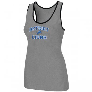 Cheap Women Nike NFL Detroit Lions Heart & Soul Tri-Blend Racerback stretch Tank Top L.grey