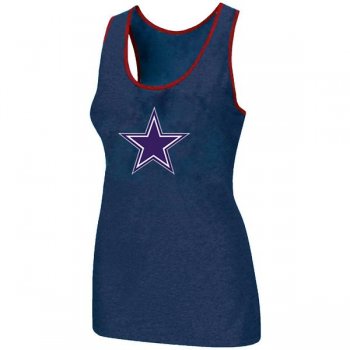 Cheap Women Nike NFL Dallas cowboys Ladies Big Logo Tri-Blend Racerback stretch Tank Top Blue