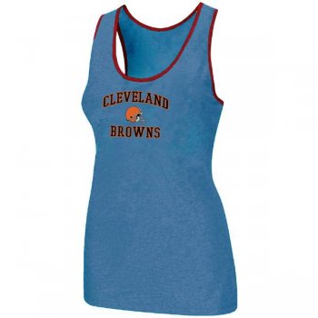 Cheap Women Nike NFL Cleveland Browns Heart & Soul Tri-Blend Racerback stretch Tank Top L.Blue