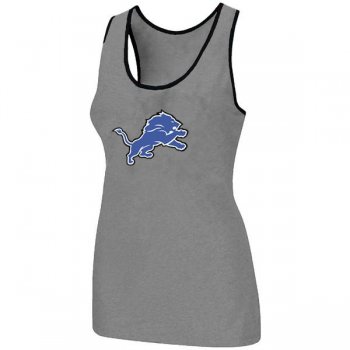 Cheap Women Nike NFL Detroit Lions Ladies Big Logo Tri-Blend Racerback stretch Tank Top L.grey