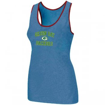 Cheap Women Nike NFL Green Bay Packers Heart & Soul Tri-Blend Racerback stretch Tank Top L.Blue