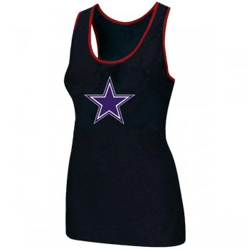 Cheap Women Nike NFL Dallas cowboys Ladies Big Logo Tri-Blend Racerback stretch Tank Top Black