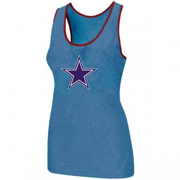 Cheap Women Nike NFL Dallas cowboys Ladies Big Logo Tri-Blend Racerback stretch Tank Top L.Blue