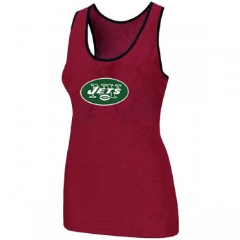 Cheap Women Nike NFL New York Jets Ladies Big Logo Tri-Blend Racerback stretch Tank Top Red