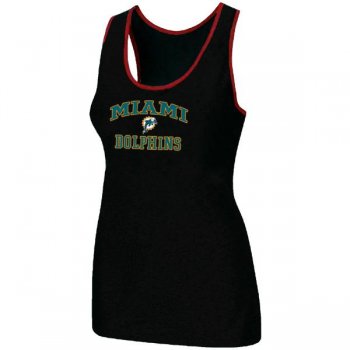 Cheap Women Nike NFL Miami Dolphins Heart & Soul Tri-Blend Racerback stretch Tank Top Black