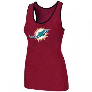 Cheap Women Nike NFL Miami Dolphins Ladies Big Logo Tri-Blend Racerback stretch Tank Top Red