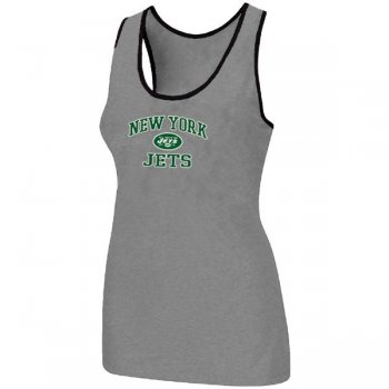 Cheap Women Nike NFL New York Jets Heart & Soul Tri-Blend Racerback stretch Tank Top L.grey