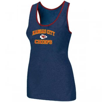 Cheap Women Nike NFL Kansas City Chiefs Heart & Soul Tri-Blend Racerback stretch Tank Top Blue