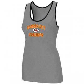 Cheap Women Nike NFL Kansas City Chiefs Heart & Soul Tri-Blend Racerback stretch Tank Top L.grey