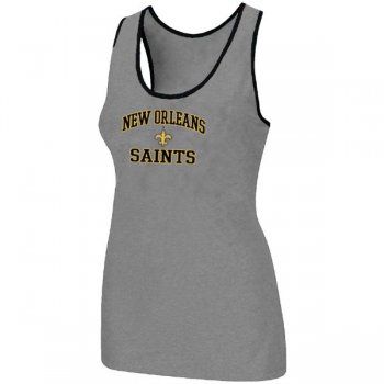 Cheap Women Nike NFL New Orleans Saints Heart & Soul Tri-Blend Racerback stretch Tank Top L.grey