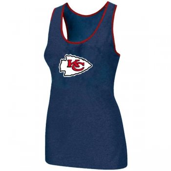 Cheap Women Nike NFL Kansas City Chiefs Ladies Big Logo Tri-Blend Racerback stretch Tank Top Blue